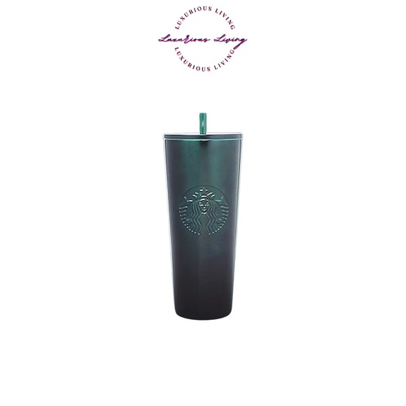 Starbucks Other - ⭐ Starbucks Black to Green Gradient Stainless Steel Cold Cup 24oz